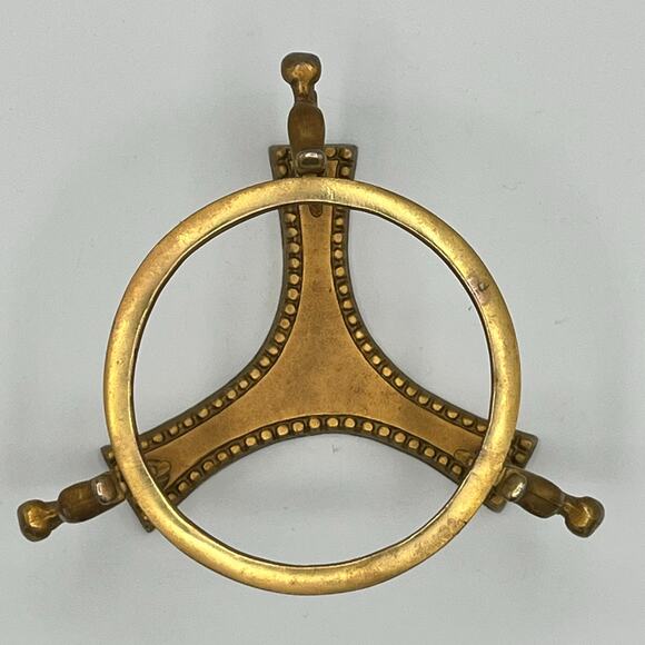 Vintage Solid Brass Scroll Display Stand for Paperweight Orb Sphere Egg Candle - Picture 4 of 7